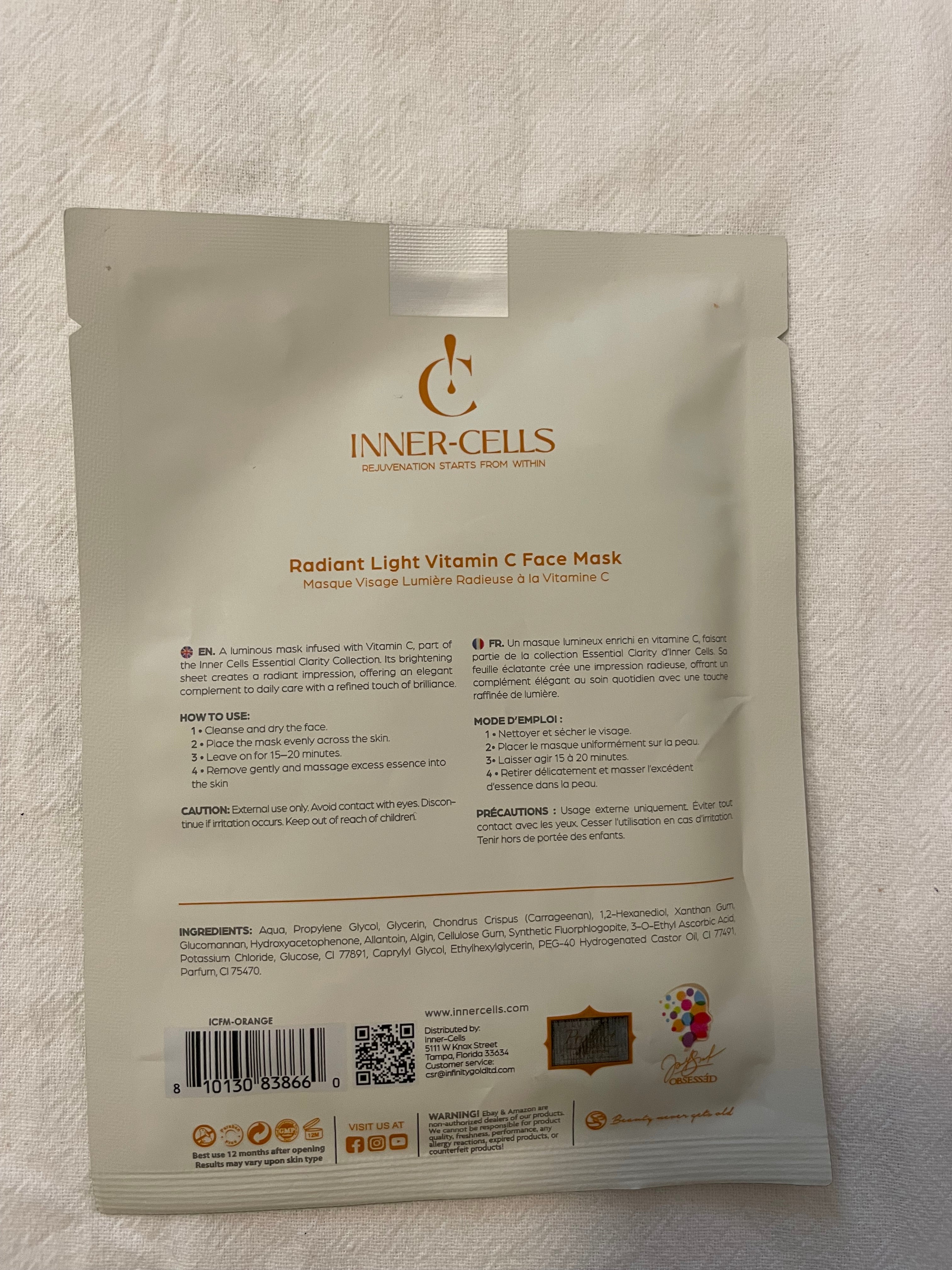 Inner Cell Radiant Light Vitamin C Face Mask
