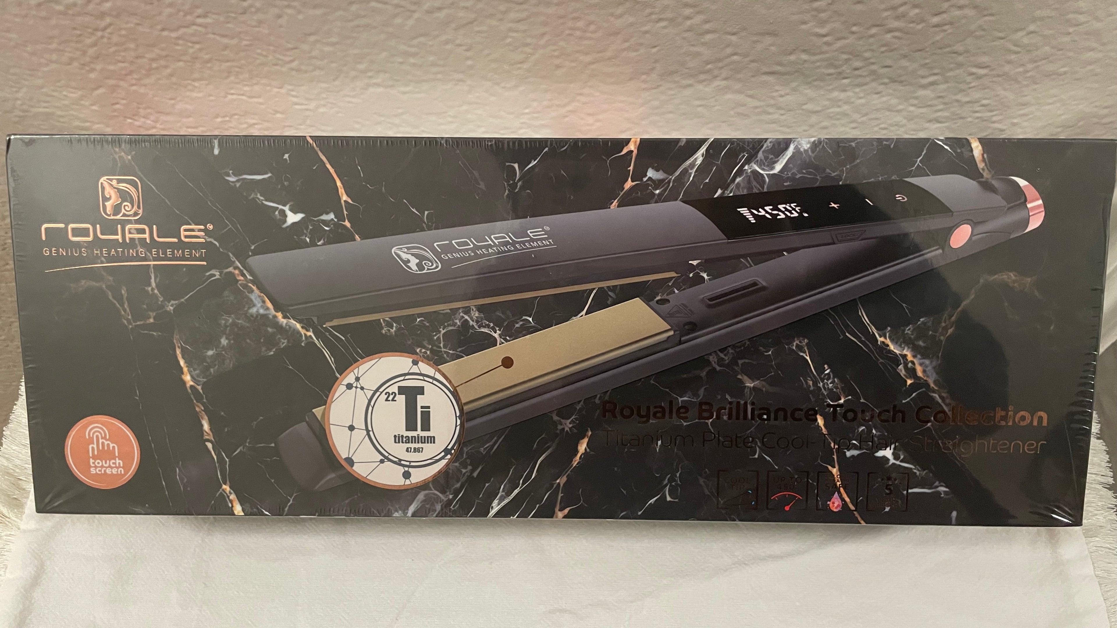 Royale Brilliance Touch Titanium Cool-Tip Hair Straightener (Black)