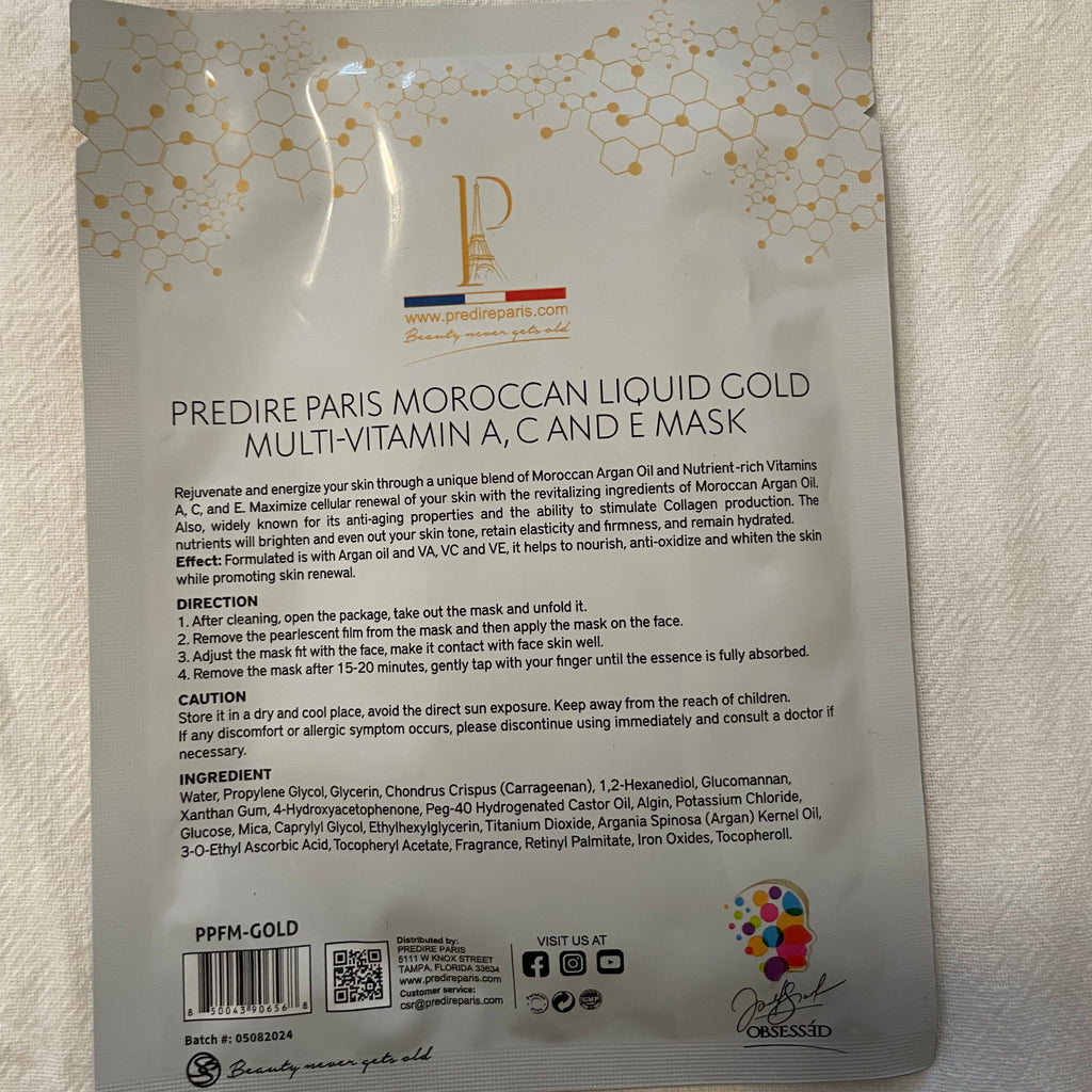 Predire Moroccan Liquid Gold Multivitamin A,C&E Mask