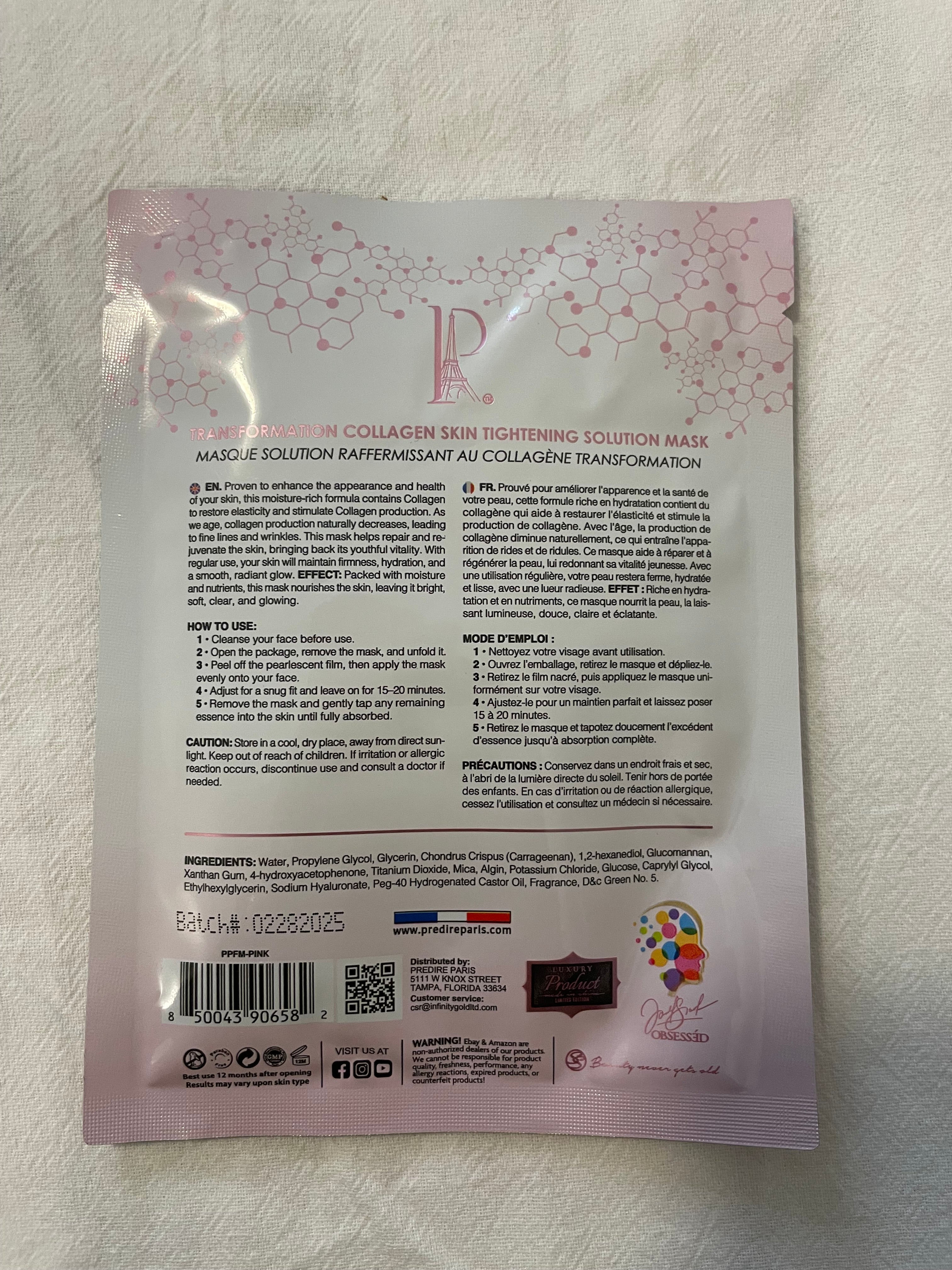 Predire Transformation Collagen Skin Tightening Solution Mask